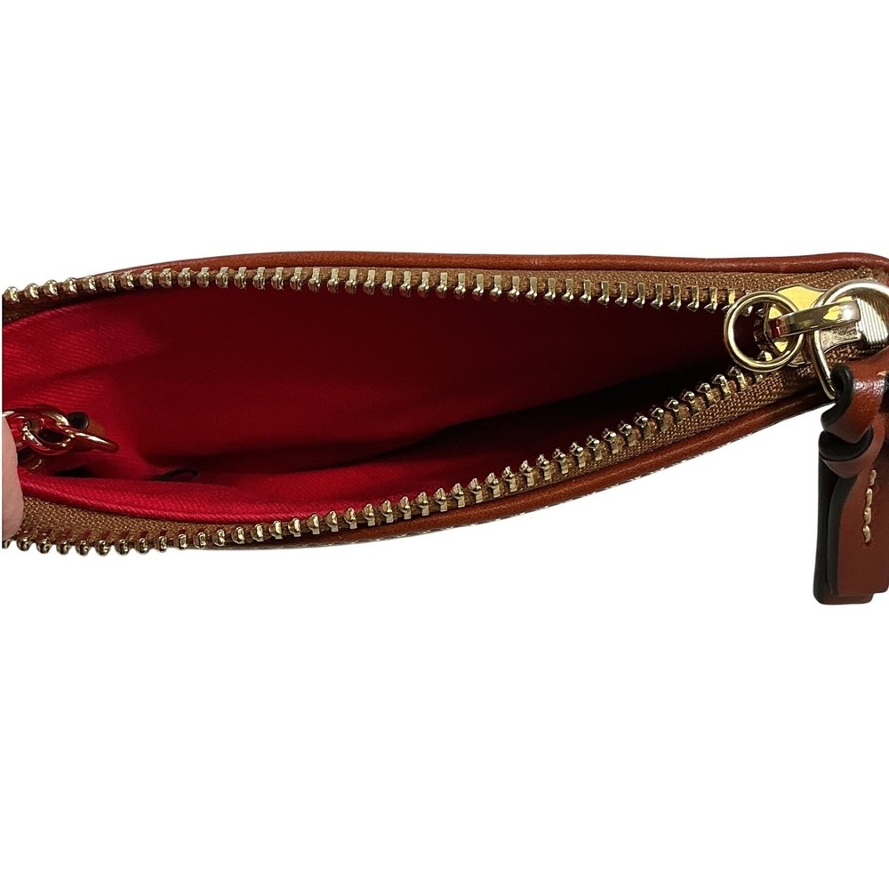 Dooney & Bourke Pebble Grain Leather Coin Case Wallet Cabernet Burgundy Tan Trim - Picture 6 of 10